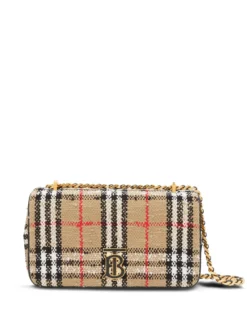 BURBERRY LOLA VINTAGE CHECK BOUCLE SHOULDER BAG