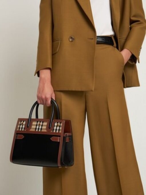 BURBERRY BABY TITLE BAG IN VINTAGE CHECK LEATHER - Image 4