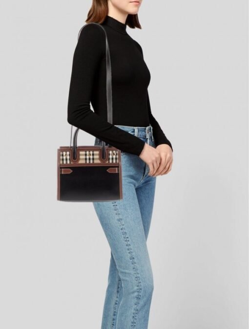 BURBERRY BABY TITLE BAG IN VINTAGE CHECK LEATHER - Image 2