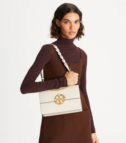 TORY BURCH MILLER SMALL FLAP SHOULDER BAG - IVORY - Image 4