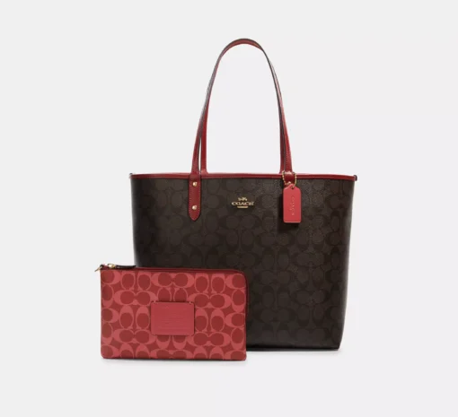 COACH CITY TOTE IB BLOCKED SIGNATURE CANVAS