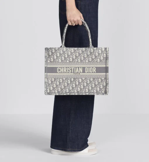 DIOR BOOK TOTE BAG (ECRU GREY) - Image 2