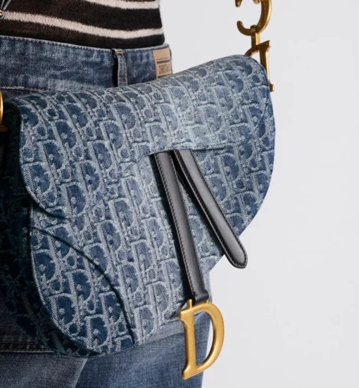 DIOR SADDLE BAG WITH STRAP (BLUE DENIM) - Image 4