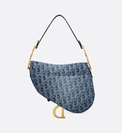 DIOR SADDLE BAG WITH STRAP (BLUE DENIM) - Image 5