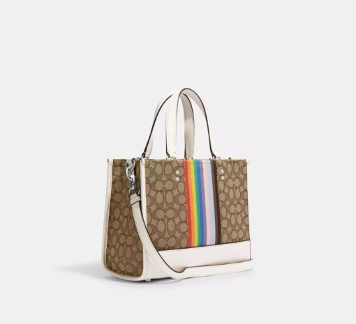 COACH DEMPSEY CARRYALL BAG WITH RAINBOW STRIPES - Image 2