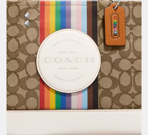 COACH DEMPSEY CARRYALL BAG WITH RAINBOW STRIPES - Image 6