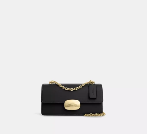 COACH ELIZA FLAP CROSSBODY BAG - BLACK