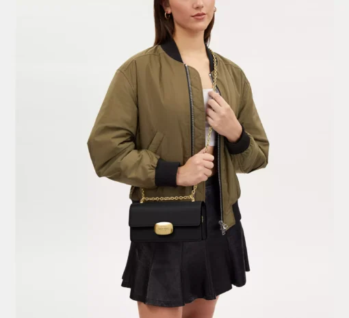 COACH ELIZA FLAP CROSSBODY BAG - BLACK - Image 6