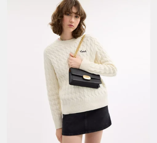 COACH ELIZA FLAP CROSSBODY BAG - BLACK - Image 7