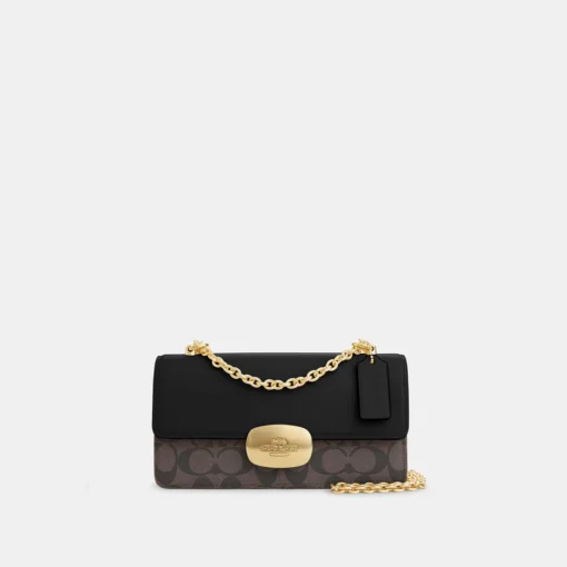 COACH ELIZA FLAP CROSSBODY IN SIGNATURE CANVAS