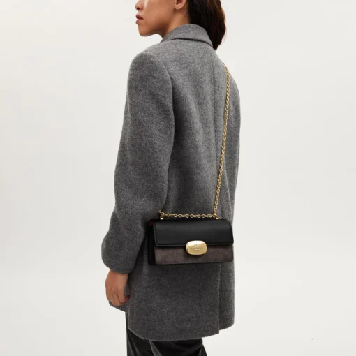 COACH ELIZA FLAP CROSSBODY IN SIGNATURE CANVAS - Image 4