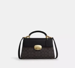 COACH ELIZA TOP HANDLE BAG - WALNUT