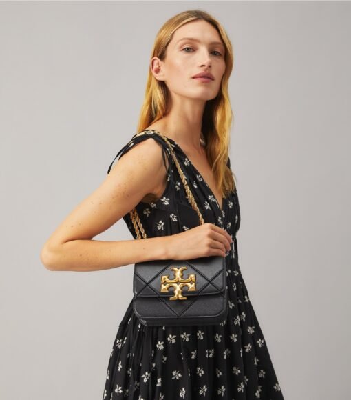 TORY BURCH ELEANOR SMALL BAG - BLACK GOLD - Image 4