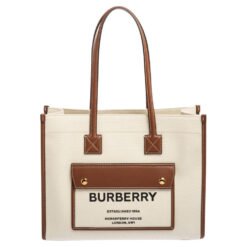 BURBERRY  BEIGE/BROWN SMALL FREYA TOTE