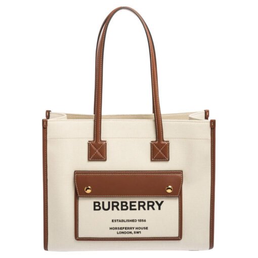 BURBERRY  BEIGE/BROWN SMALL FREYA TOTE