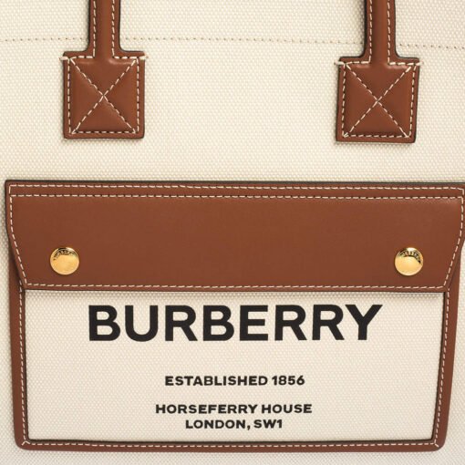 BURBERRY  BEIGE/BROWN SMALL FREYA TOTE - Image 5