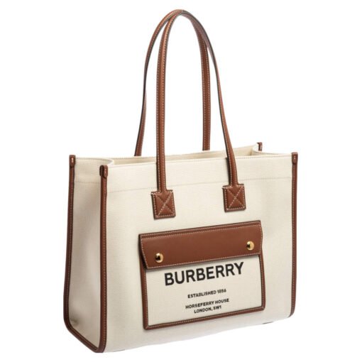 BURBERRY  BEIGE/BROWN SMALL FREYA TOTE - Image 4