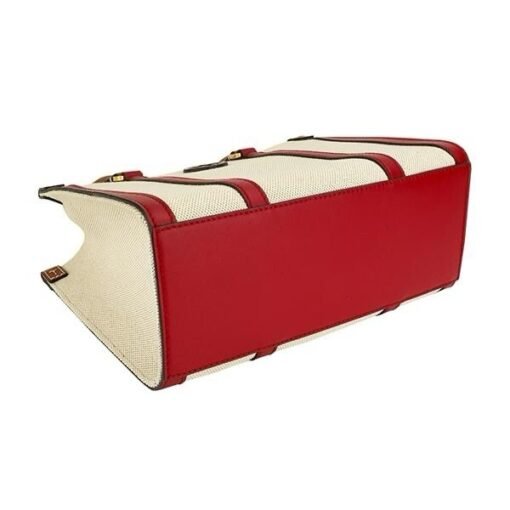 TORY BURCH BLAKE CANVAS SMALL TOTE NATURAL TORY RED - Image 4