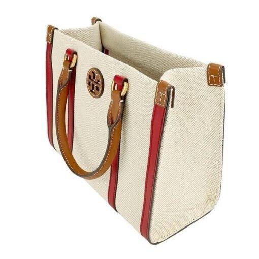 TORY BURCH BLAKE CANVAS SMALL TOTE NATURAL TORY RED - Image 3