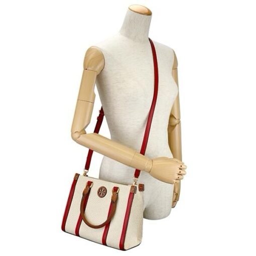TORY BURCH BLAKE CANVAS SMALL TOTE NATURAL TORY RED - Image 2