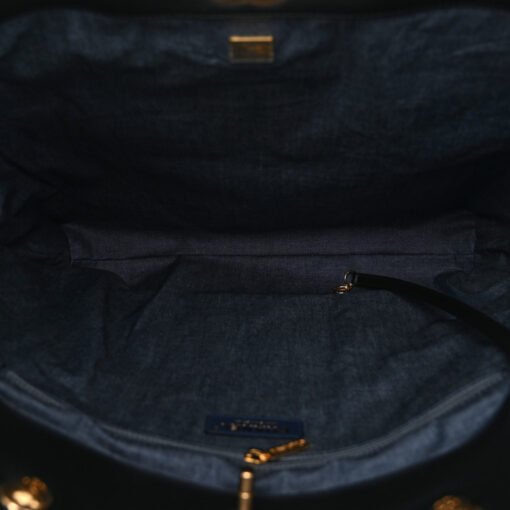 CHANEL STITCHED CC SHOPPER TOTE BLACK - Image 6