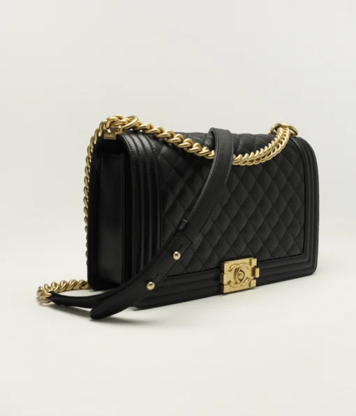 CHANEL GRAINED & GOLD TONE METAL BLACK - Image 2
