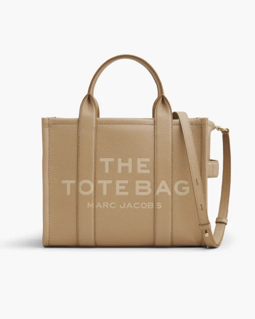 MARC JACOBS THE LEATHER MEDIUM TOTE BAG (CAMEL)