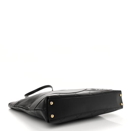 CHANEL STITCHED CC SHOPPER TOTE BLACK - Image 3