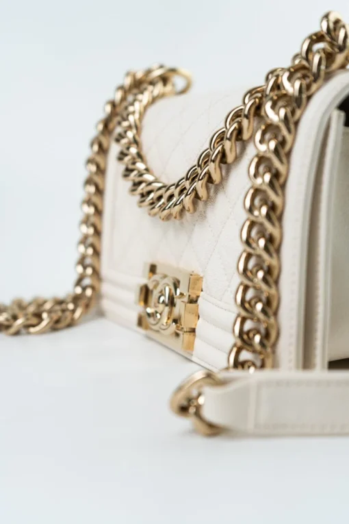 CHANEL WHITE CAVIAR QUILTED LEBOY - Image 4