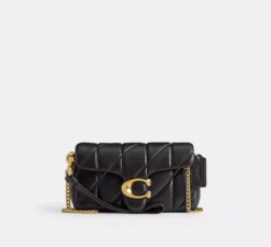 COACH TABBY QUILTED SHOULDER BAG (BLACK)