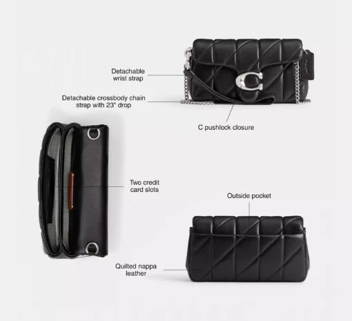COACH TABBY QUILTED SHOULDER BAG (BLACK) - Image 5