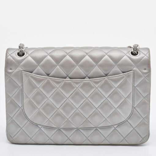 CHANEL SILVER QUILTED LEATHER - Image 4